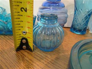 VTG BLUE GLASS ART GLASS COLLECTION - LOT OF 12 PCS